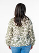 Trykt skjortebluse med rysjedetaljer, Grønn, Model image number 2