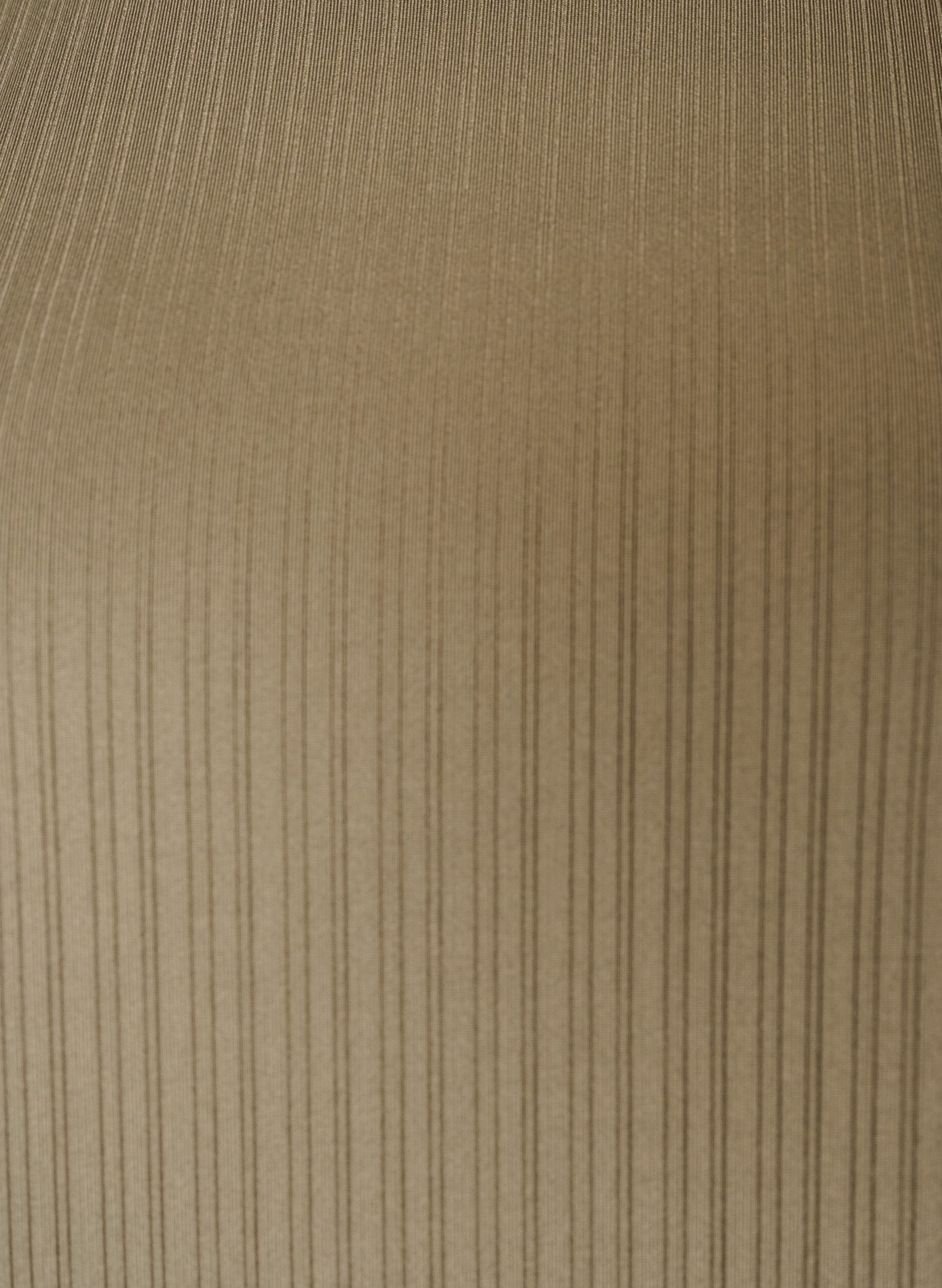 ZizziJerseybluse med teksturerte striper og en smocket fold, Brun, Packshot image number 2