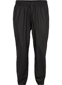 Regnsbukser med strikk og knyting, Black Regnsbukser med strikk og knyting