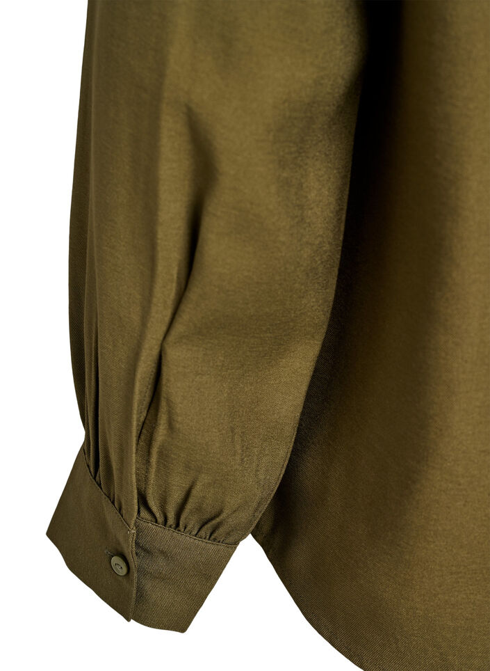 Skjortebluse med knappedetalj bak, Grønn, Packshot image number 4