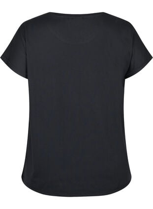Zizzi Ensfarget t-skjorte til trening, Svart, Packshot image number 1