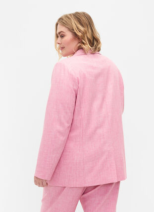 Melert blazer med knappelukking, Rosebloom, Model image number 1