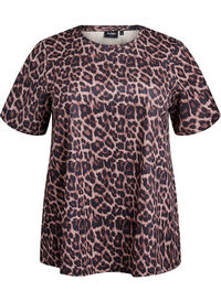 FLASH - T-skjorte med leopardmønster, Brun FLASH - T-skjorte med leopardmønster