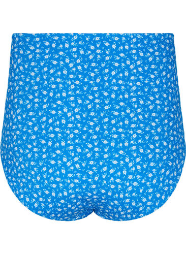 Ekstra høytlivs bikinitruse med blomstermønster, Blue Flower Print, Packshot image number 1