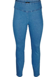 Elastiske jeggings med h&oslash;y midje, Bl&aring;