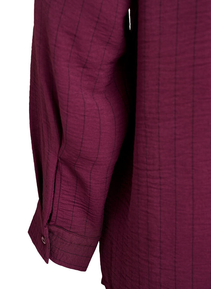 FLASH - Skjortebluse med nålestriper, Rød, Packshot image number 3