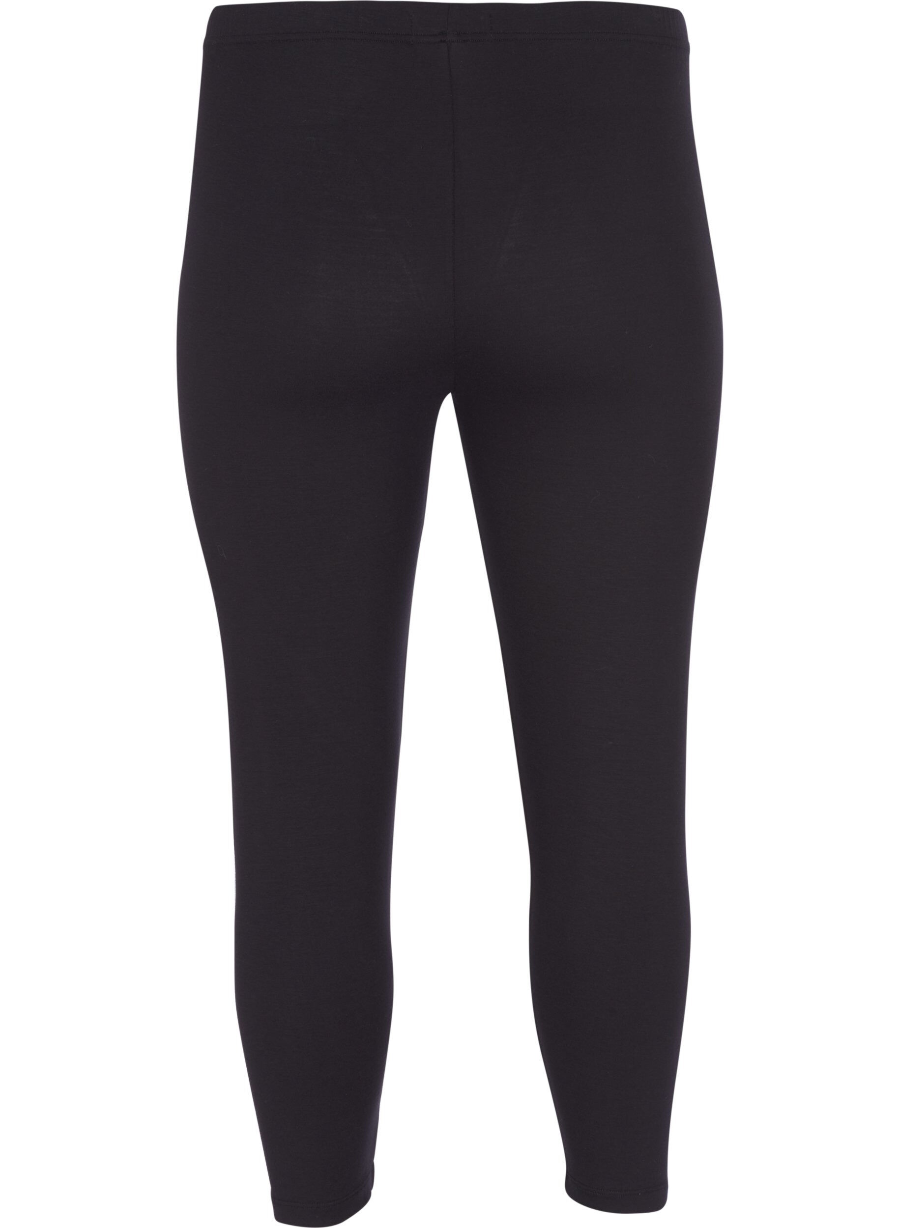 ZizziBasisleggings i viskose med 3/4-lengde, Svart, Packshot image number 1