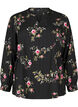 Langermet bluse med blomstertrykk, Svart, Packshot image number 0