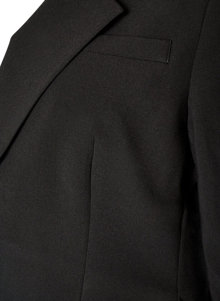 Klassisk blazer med enkel knappelukking, Svart, Packshot image number 3