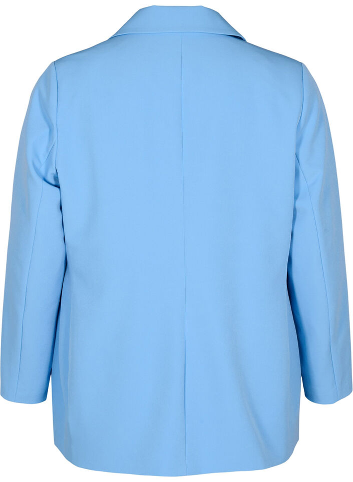 Klassisk blazer med knappelukking, Bl&aring;, Packshot image number 1