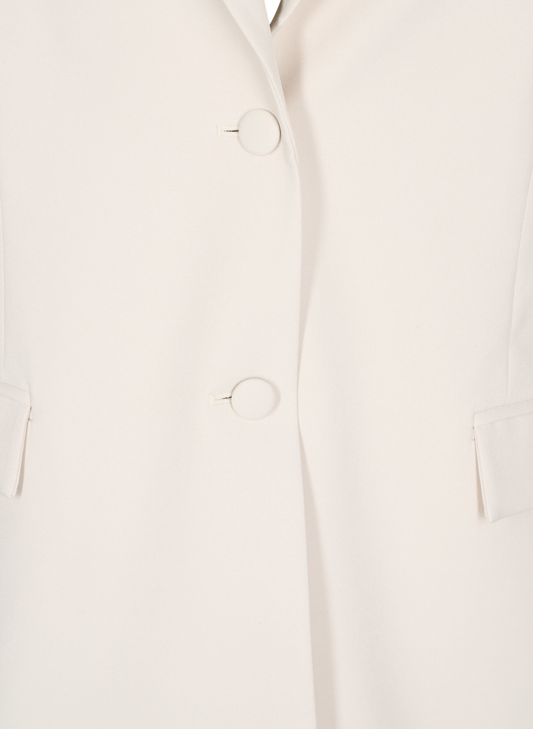 Zizzi Klassisk blazer med knappelukking, Beige, Packshot image number 2