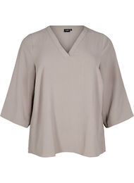 Bluse med 3/4 ermer, Beige