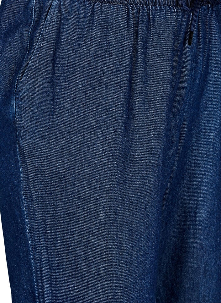 Jeans med rett passform og elastisk linning, Blå, Packshot image number 2