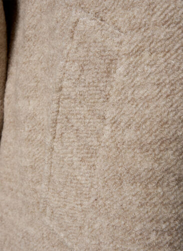 Plaid bouclé jakke med knapper, Simply Taupe, Packshot image number 2
