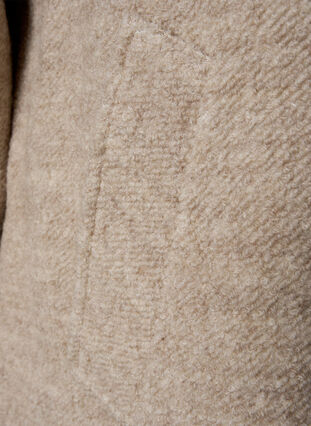 Zizzi Rutete bouclè jakke med knapper, Simply Taupe, Packshot image number 2