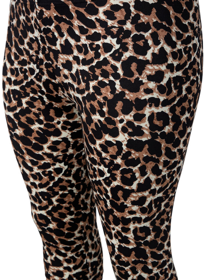 3/4-legging 2 stk., Black / LEO AOP, Packshot image number 3