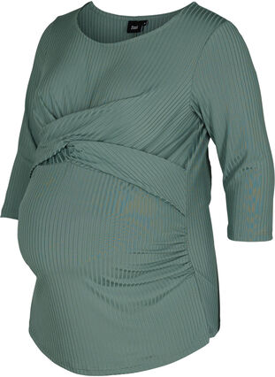 Bluse til gravide med 3/4-ermer, Silver Pine, Packshot image number 0