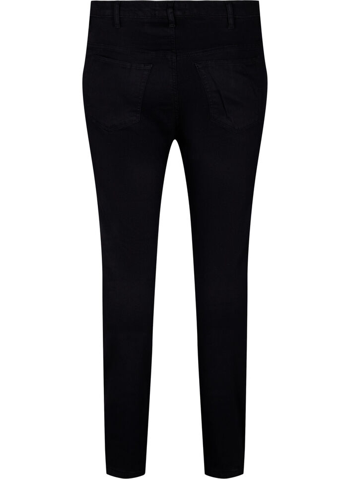 Super slim Amy jeans med sn&oslash;redetaljer, Black, Packshot image number 1