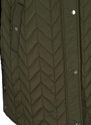 Lang quiltet vest med hette, Forest Night, Packshot image number 3