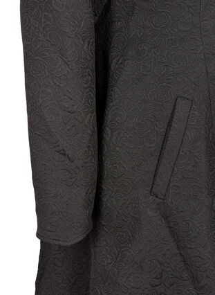 Vevet jacquard-jakke med hette, Black, Packshot image number 3