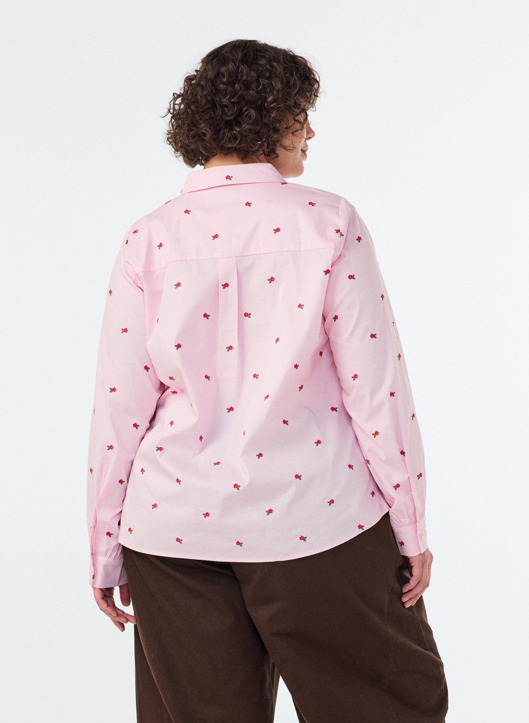 ZizziSkjorte med broderte blomster, Rosa, Model image number 2