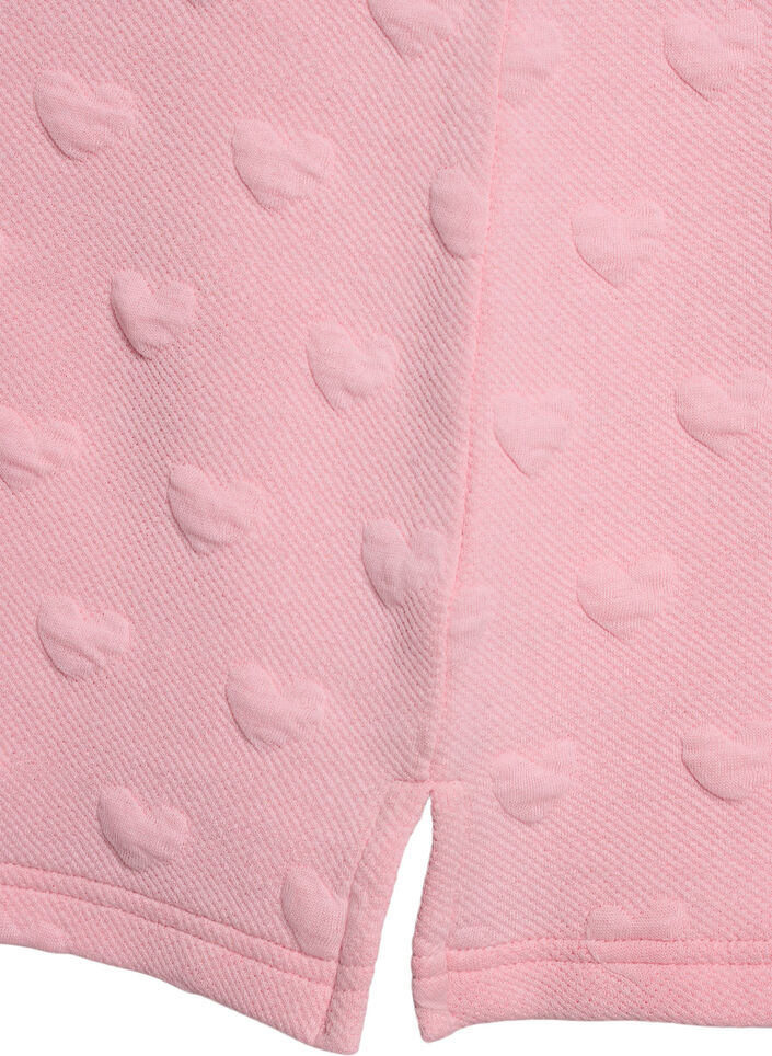 T-skjorte i preget bomullsjersey, Rosa, Packshot image number 3