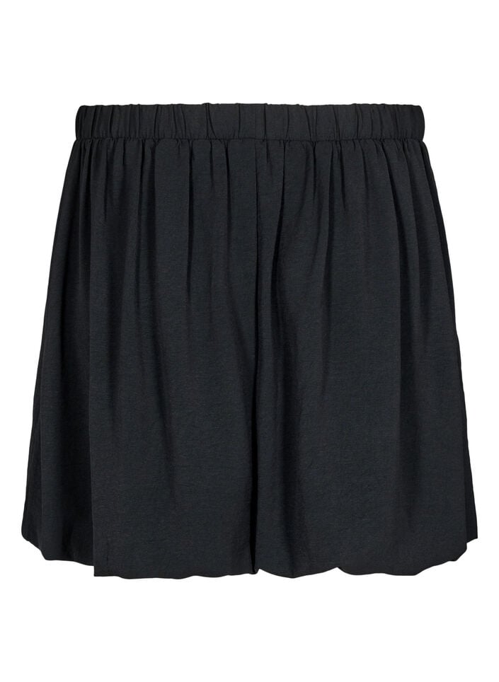 Kort ballongskjørt med elastisk linning, Black, Packshot