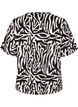 Kortermet bluse med sebraprint, Svart, Packshot image number 1