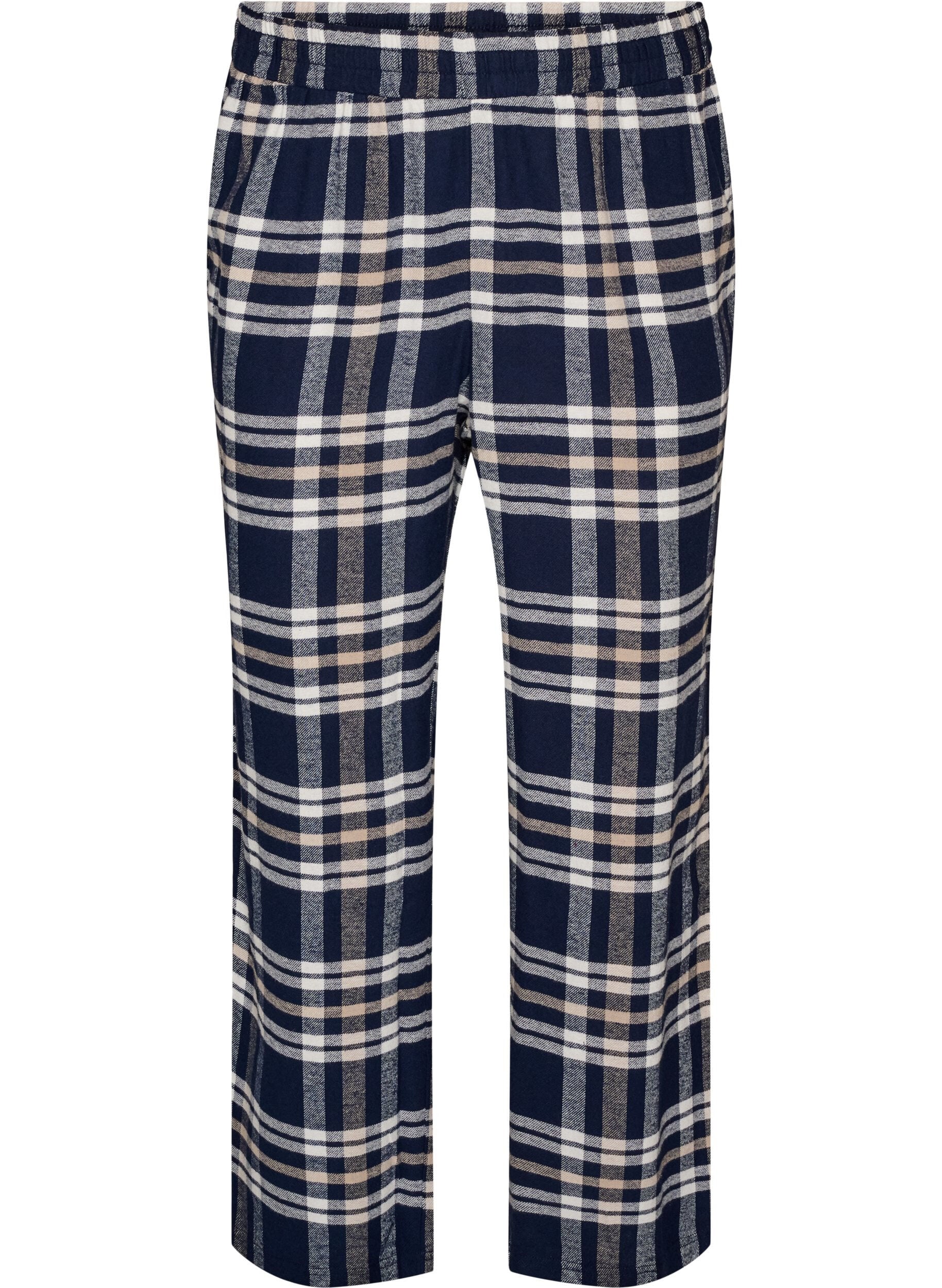 Rutete bomulls pyjamasbukser