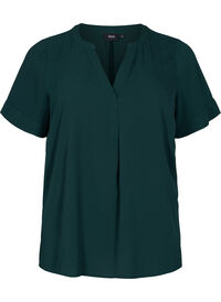 Kortermet bluse med V-hals