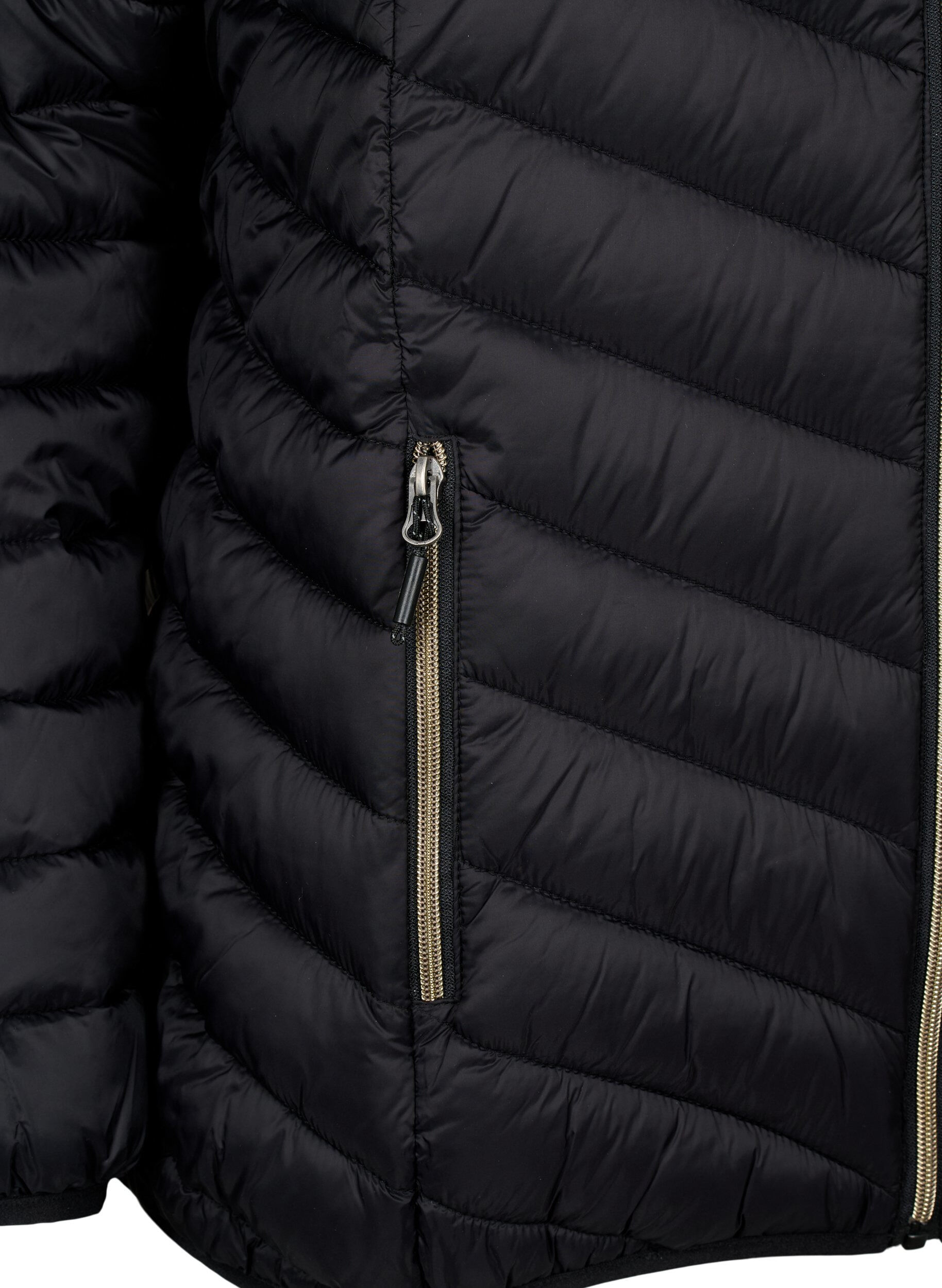 ZizziLettvektsjakke med hette, Svart, Packshot image number 2