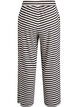 Stripete pyjamasbukser med h&oslash;y midje og vide ben, Svart, Packshot image number 1