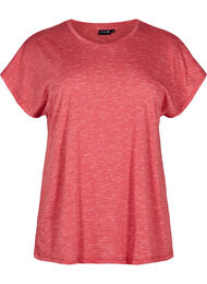 Løs trenings-T-skjorte med korte ermer, Hibiscus Mélange
