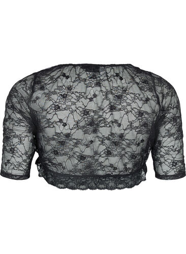 Kort blondetopp, Black, Packshot image number 1