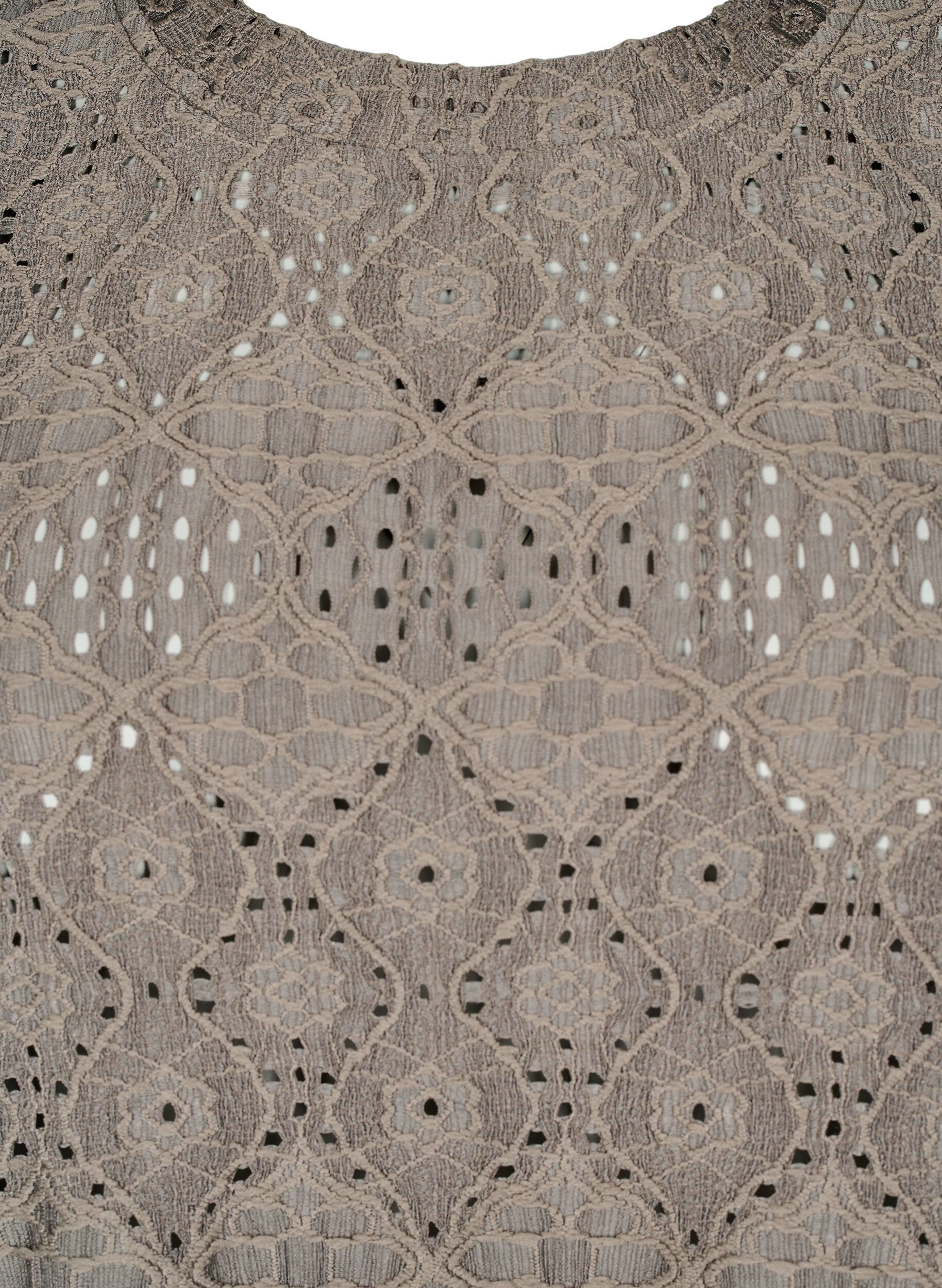 Zizzi Langermet bluse med et &aring;pentsarbeidsm&oslash;nster, Brun, Packshot image number 2