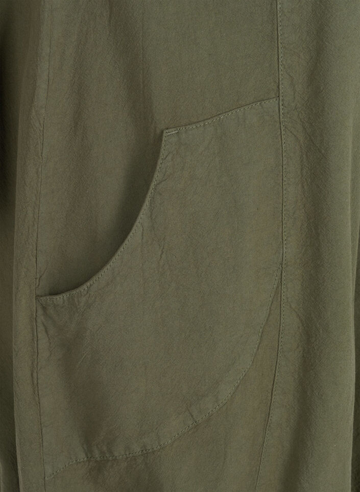 Kortermet bomullskjole, Gr&oslash;nn, Packshot image number 2