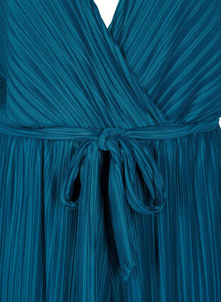 Zizzi Plissert jumpsuit med knytebelte og vide ermer, Atlantic Deep, Packshot image number 2