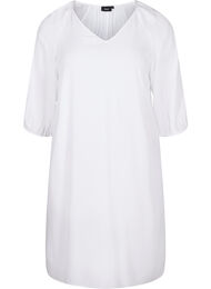 Kjole i viskose med V-hals, Bright White