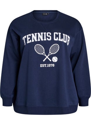 Zizzi Sporty sweatshirt med trykk, Night Sky, Packshot image number 0