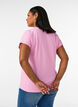 Kortermet T-skjorte i bomullsblanding, Rosa, Model image number 2