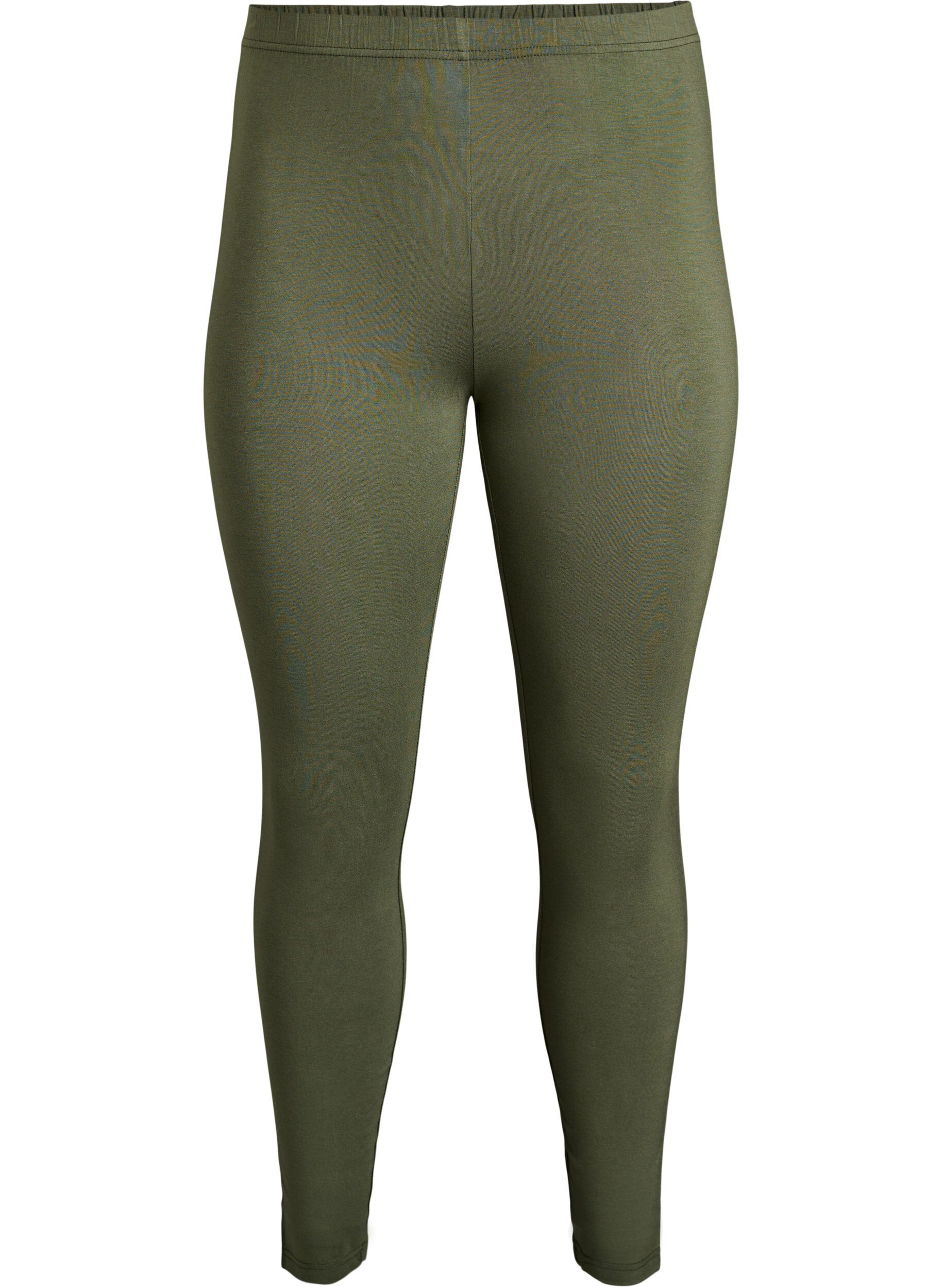 ZizziBasis leggings i viskose, Gr&oslash;nn, Packshot image number 0