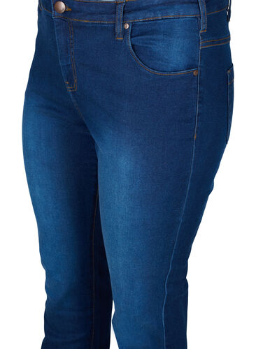 Slim fit Emily jeans med normal høyde i livet, Blue denim, Packshot image number 2