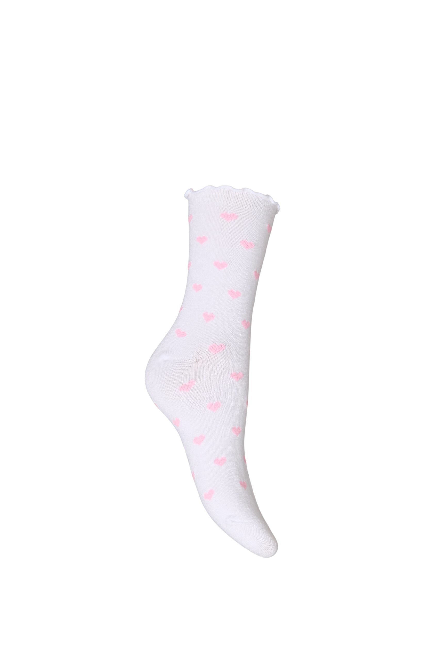 ZizziBomullssokker med m&oslash;nster, Hvit, Packshot image number 1