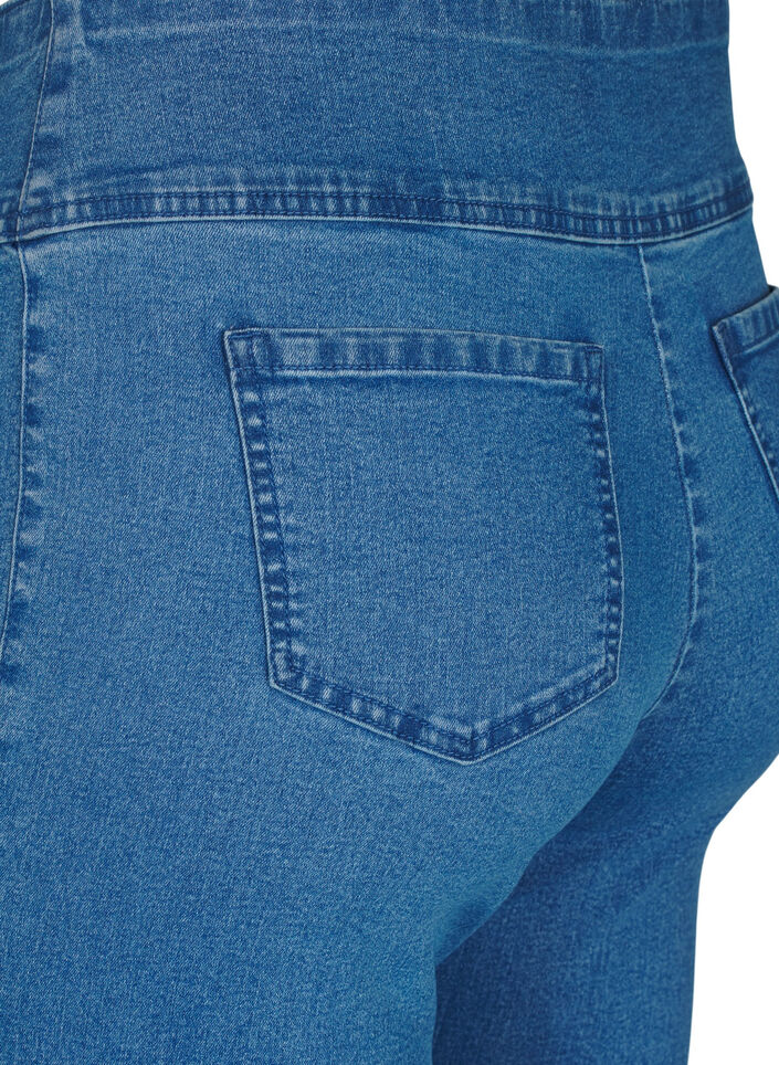 Elastiske jeggings med h&oslash;y midje, Bl&aring;, Packshot image number 3
