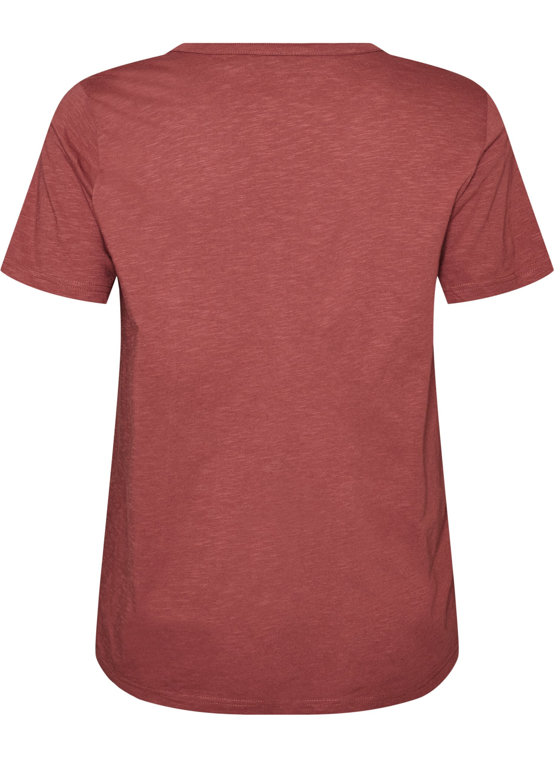 ZizziT-skjorte med knappdetalj, Brun, Packshot image number 1