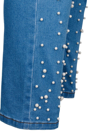 Smal passform Emily jeans med perler, Light Blue, Packshot image number 3