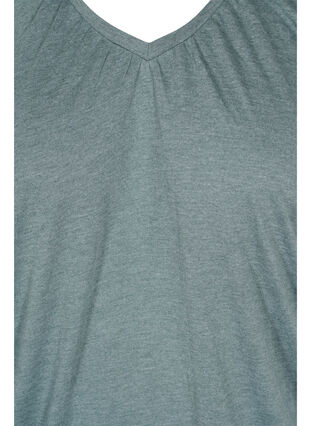 Melert T-skjorte med strikkant, Balsam Green Mél, Packshot image number 2
