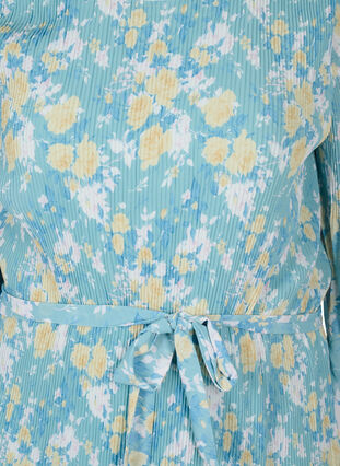 Mønstrete plissékjole med knyting, Cameo Blue Flower, Packshot image number 2