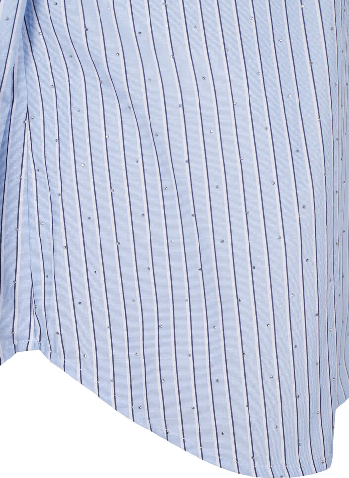 Stripete skjorte med nagler, Blå, Packshot image number 3