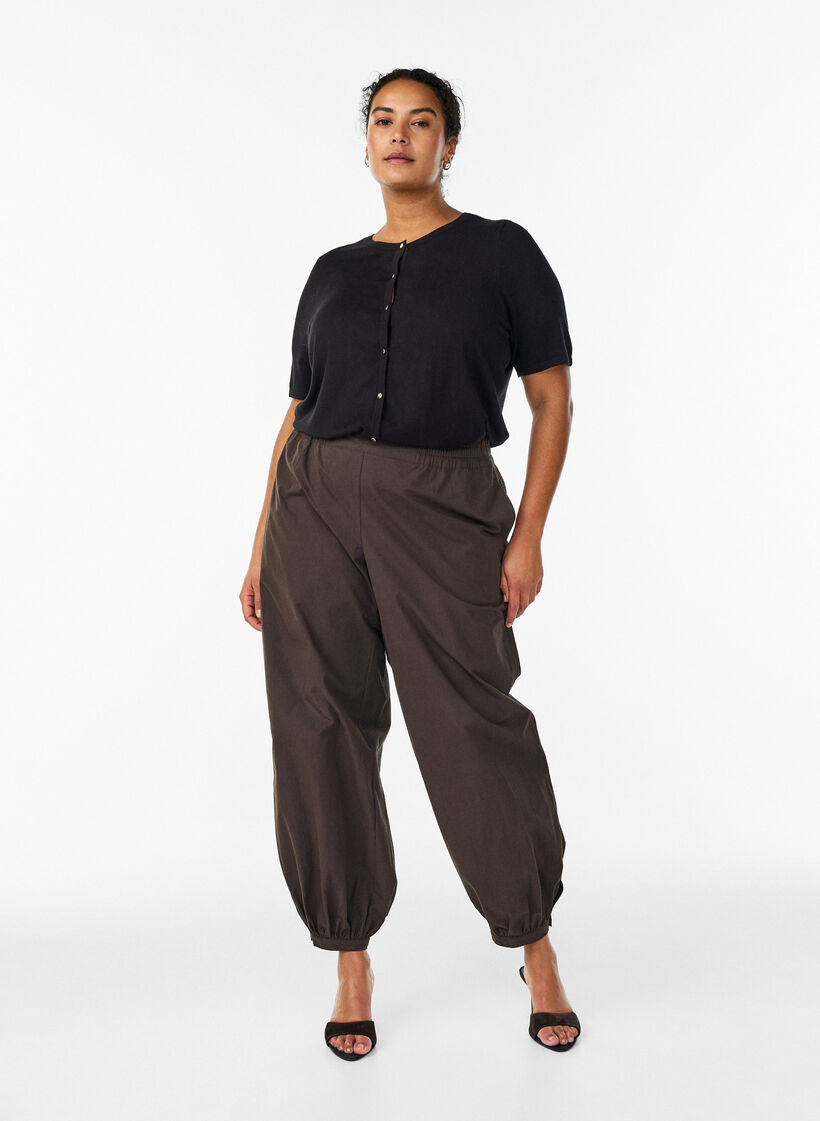 Kortermet strikket cardigan i viskose, Svart, Model image number 1